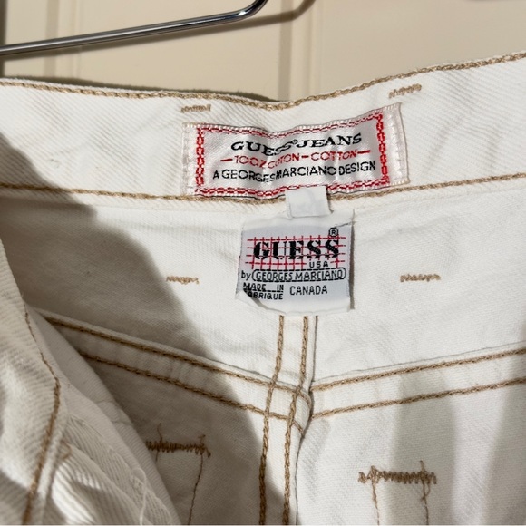 VINTAGE GUESS BY MARCIANO WHITE DENIM JEANS - Picture 4 of 7
